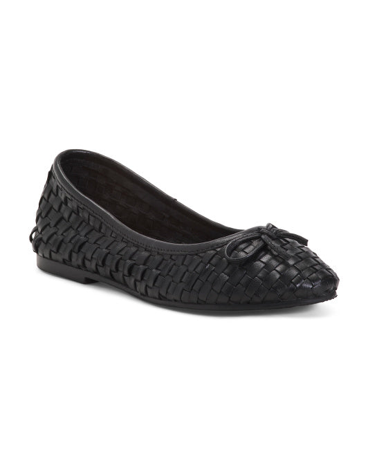 Made In Spain Leather Woven Ballet Flats