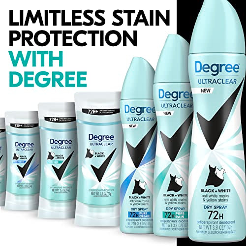 Amazon Degree Antiperspirant Dry Spray Pure Fresh 3 Count Anti White Marks and Yellow Stains Deodorant for Women 3.8 oz(Pack of 3)