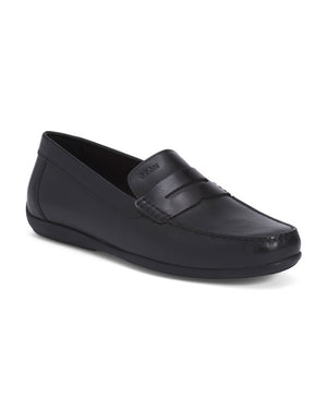 Men's Leather U Ascanio Driver Penny Loafers