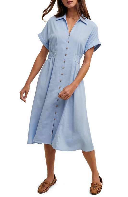WISHLIST Short Sleeve Midi Shirtdress