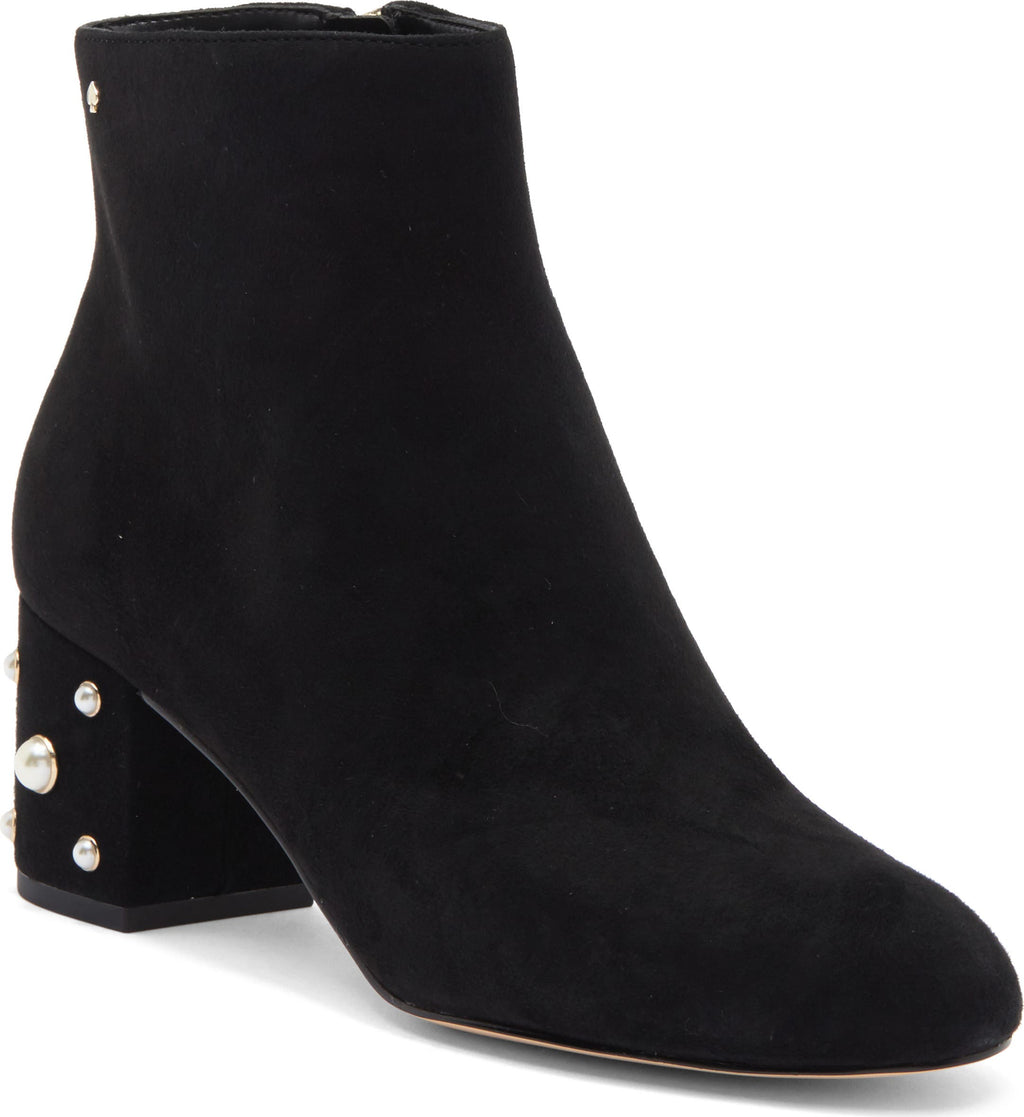 Kate Spade New York taraji faux pearl block heel bootie, Main, color, Black