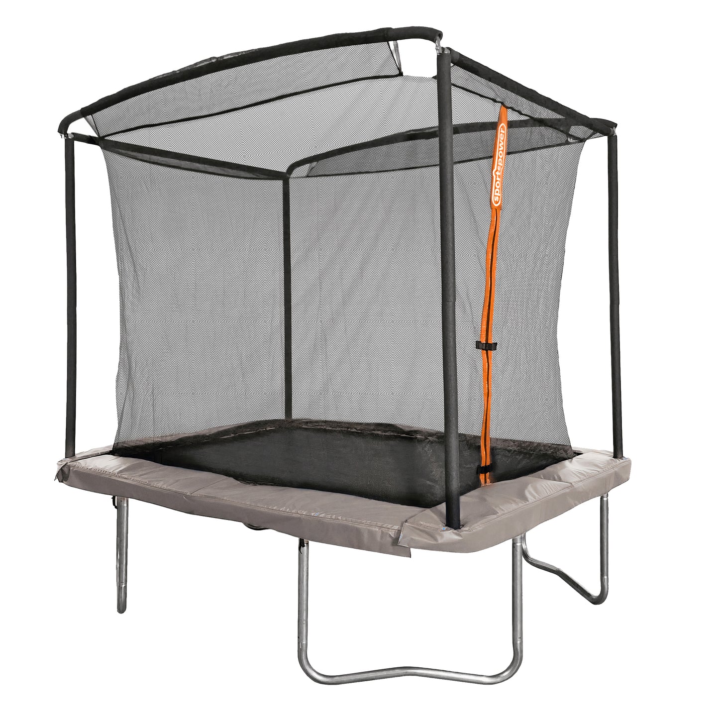 Walmart Sportspower Bounce Pro 6x8’ Rectangular Trampoline for Kids 6+ with Safety-Enclosure in Gray and Orange