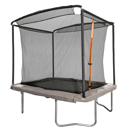 Walmart Sportspower Bounce Pro 6x8’ Rectangular Trampoline for Kids 6+ with Safety-Enclosure in Gray and Orange