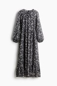 H & M Balloon-Sleeved Chiffon Dress