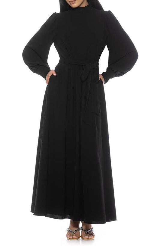 Alexia Admor Saliah Mockneck Blouson Sleeve Dress