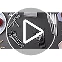 40 Piece Silverware Set, KINGSTONE Flatware Set for 8, 18/10 Stainless Steel Cutlery Set Mirror Polished Modern Design Dishwasher Safe