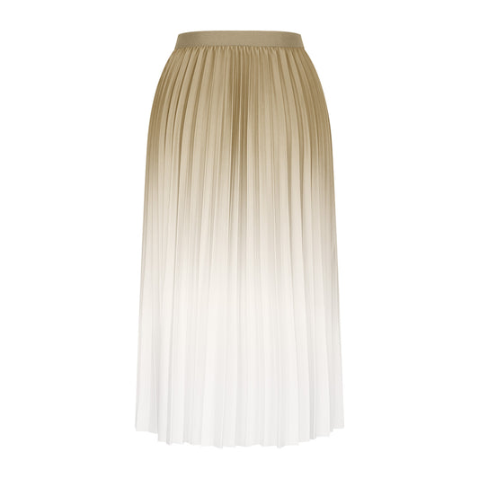 Walmart Lovskoo Long Skirts for Women Gradient Color Pleated Midi Skirt High Waist A Line Skirt Flowy Swing Maxi Half Skirt Yellow