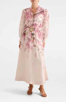 Courtney Placed Floral Long Sleeve Dress