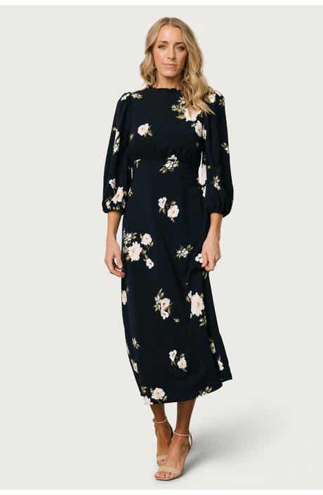 Courtney Placed Floral Long Sleeve Dress