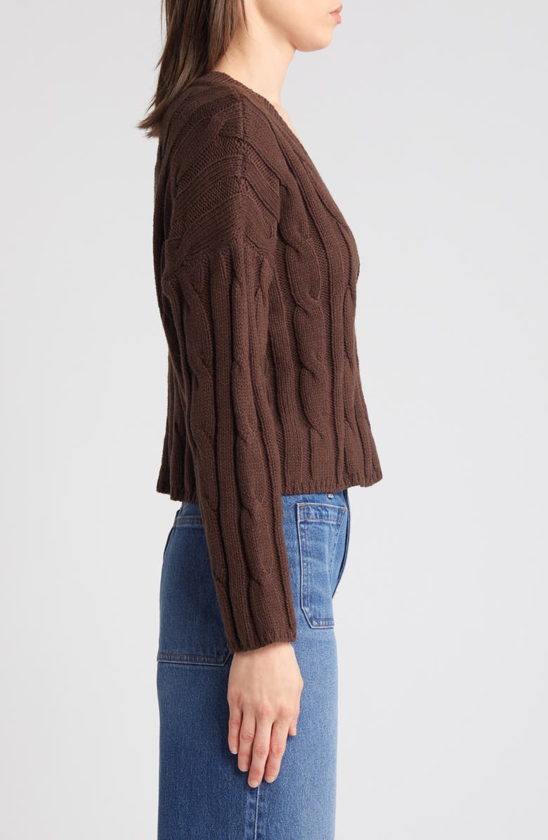 Madewell Cable Knit V-Neck Crop Sweater