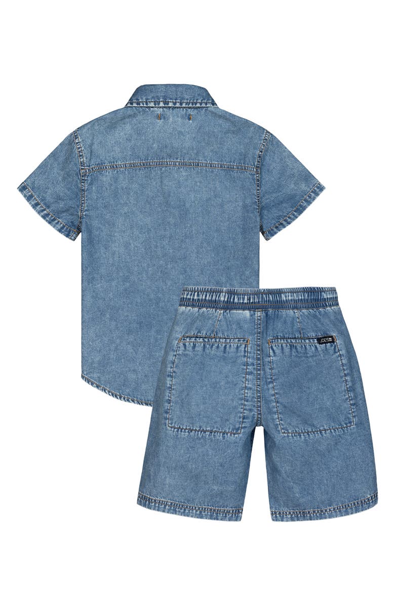 Joe's Jeans Short Sleeve Chambray Button-Up Shirt & Shorts Set