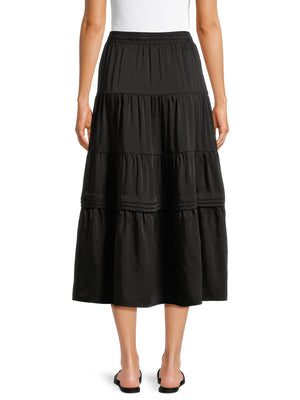 thumbnail image 3 of Time and Tru Women's Tiered Maxi Skirt with Elastic Waistband, Sizes S-XXXL, 3 of 5