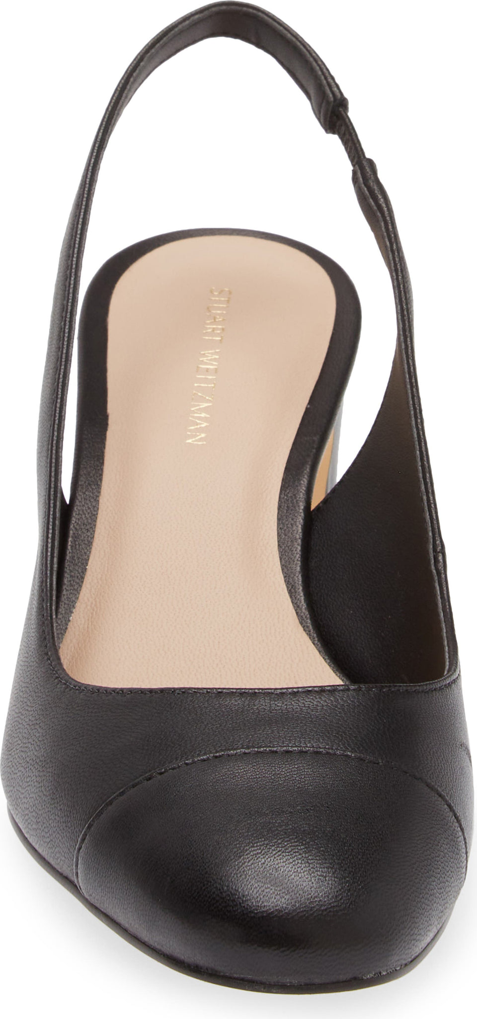 Stuart Weitzman Pearla T-Strap Slingback Sandal, Alternate, color, Black