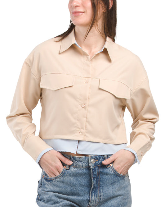 Long Sleeve Contrast Shirt