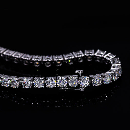 Walmart 4MM 12Ct Round Cut Lab Created Diamond Women's Gift Tennis Bracelet For Women's 14K White Gold Plated Sillver 7"