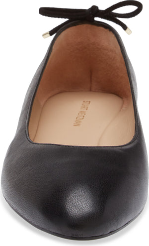 Stuart Weitzman Tieback Flat, Alternate, color, Black Soft Nappa