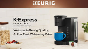 thumbnail video image 2 of Keurig K-Express Essentials Matte Black Single-Serve K-Cup Pod Coffee Maker, 2 of 11