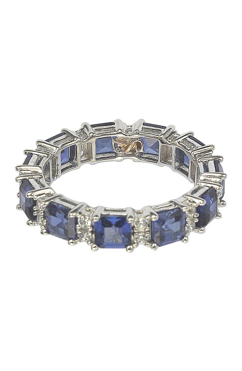 SUZY LEVIAN Sterling Silver Sapphire & Diamond Accent Eternity Band Ring