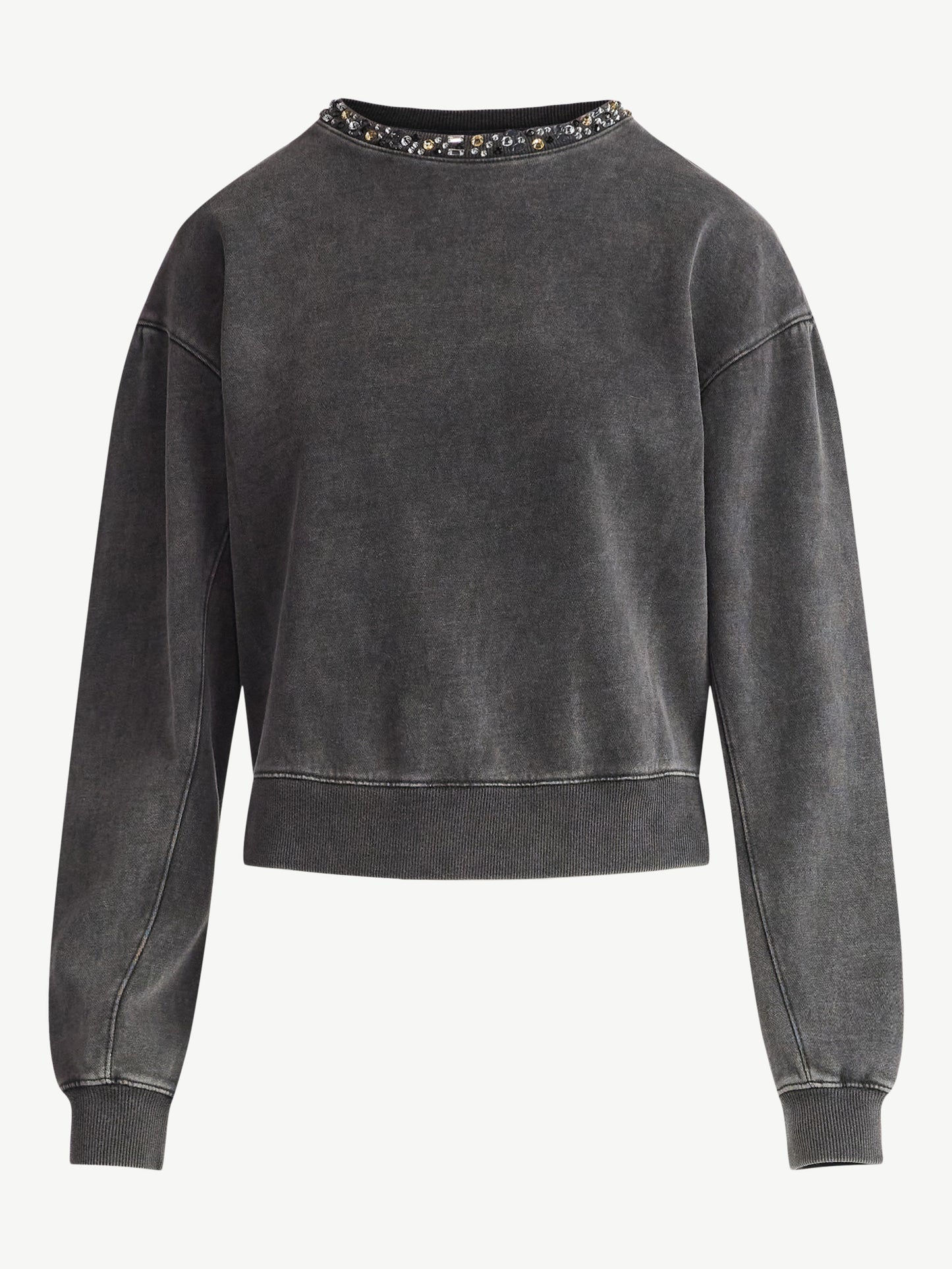 Walmart Scoop Women’s and Women's Plus Mineral Washed Rhinestone Crewneck Sweatshirt, Sizes XS-4X