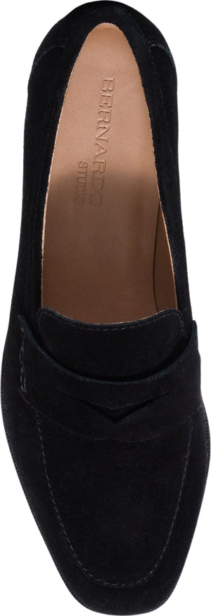 BERNARDO STUDIO Flexible Leather Loafer, Alternate, color, Black Split Suede