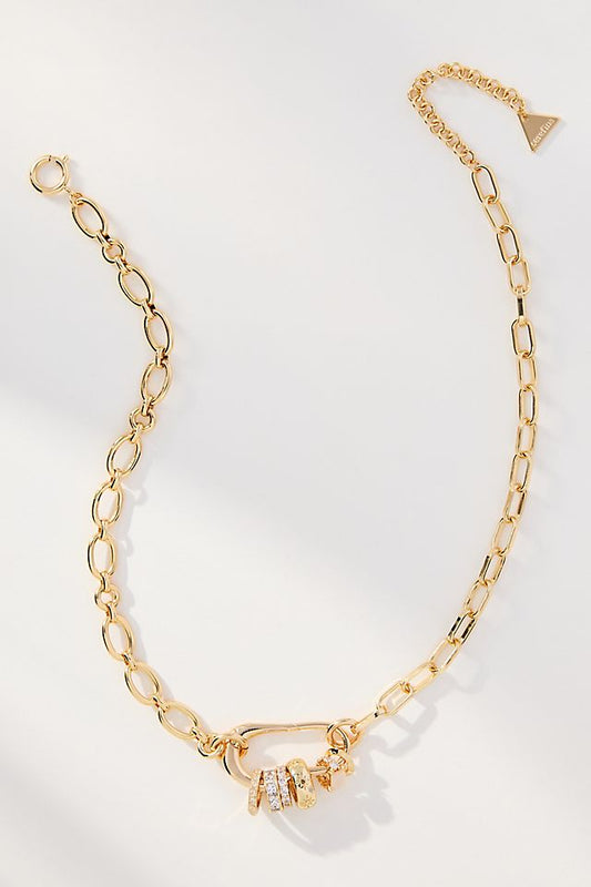 Anthropologie Paperclip Bar Charm Necklace