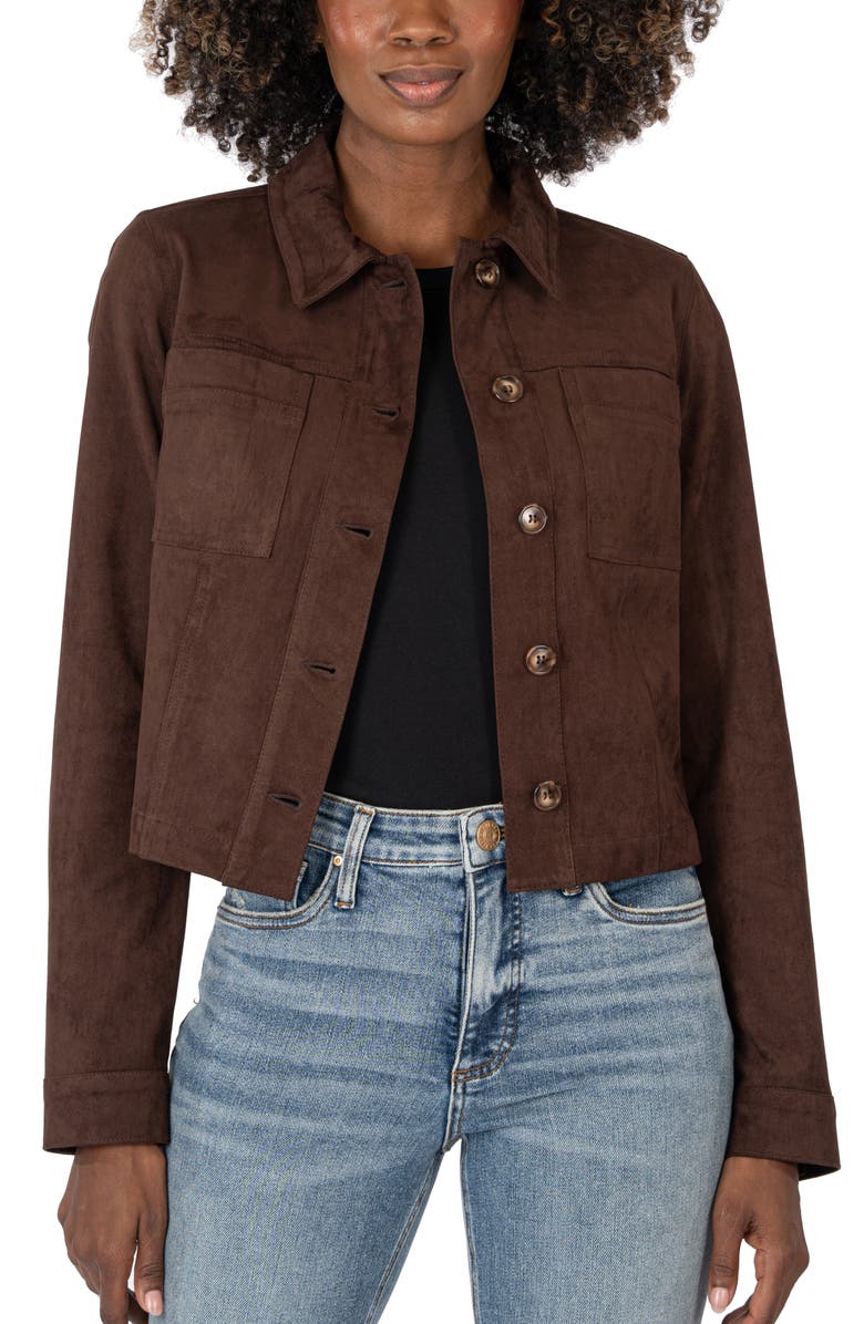 KUT from the Kloth Matilda Crop Faux Suede Jacket