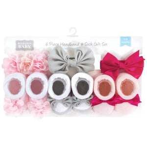 thumbnail image 2 of Hudson Baby Headband and Socks Giftset, 6-Piece, 0-9 Months, 2 of 5