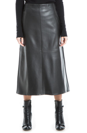 MAX STUDIO Faux Leather A-Line Skirt, Main, color, Black