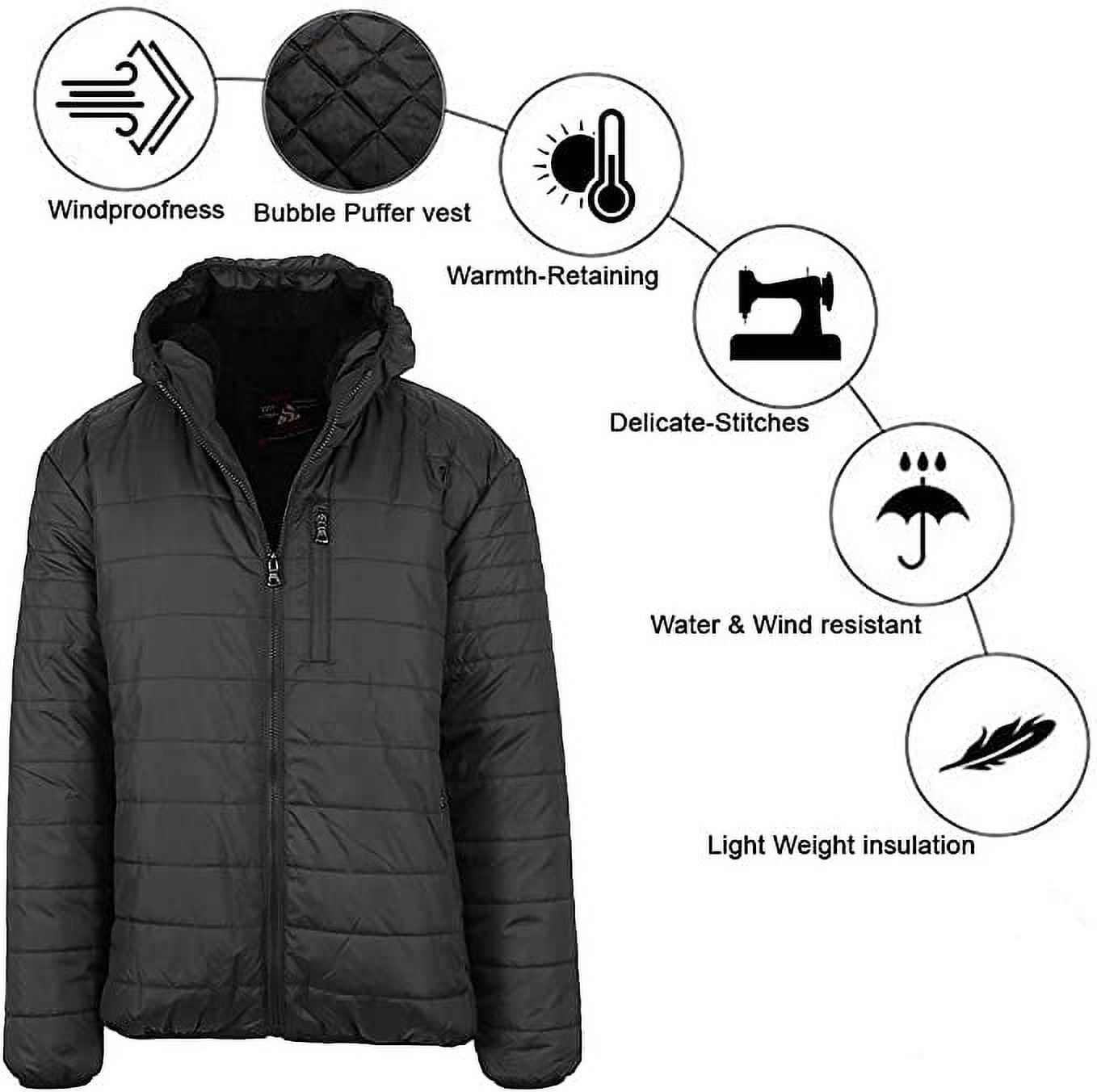 thumbnail image 3 of Mens Sherpa-Lined Hooded Puffer Jacket (Sizes, S to 2XL), 3 of 5