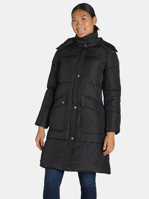 thumbnail image 4 of Big Chill Women's and Women's Plus Maxi Puffer Coat with Hood, Heavyweight, Sizes S-3X, 4 of 9