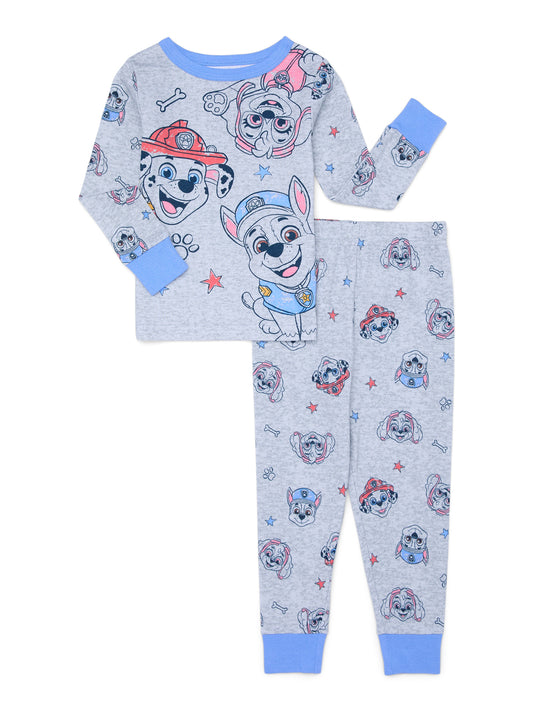 Walmart Character Toddler Long Sleeve Shirt and Pants Pajama Set, 2-Piece, Sizes 12M-5T