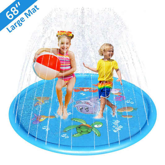Walmart DUNCHATY 68" Splash Pad for Kids and Adults Outdoor Lawn Games Water Play Toy Mat, Blue