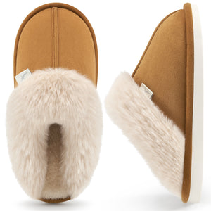 thumbnail image 1 of Ecetana Womens Slipper with Memory Foam Fluffy Soft Warm Slip On House Shoes, 1 of 6