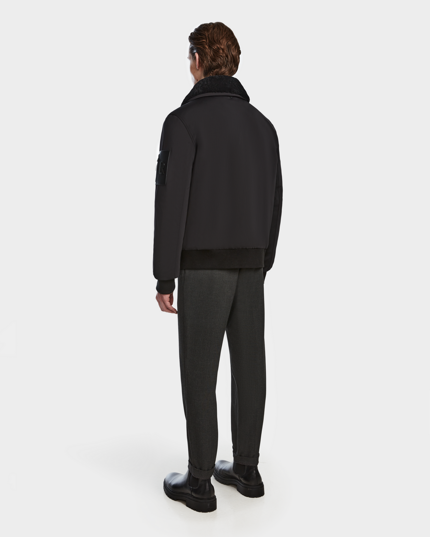 REECE MEN'S AVIATOR JACKET WITH REMOVABLE SHEARLING COLLAR