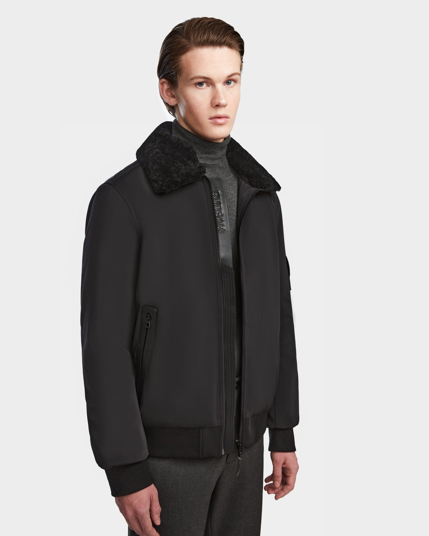 REECE MEN'S AVIATOR JACKET WITH REMOVABLE SHEARLING COLLAR