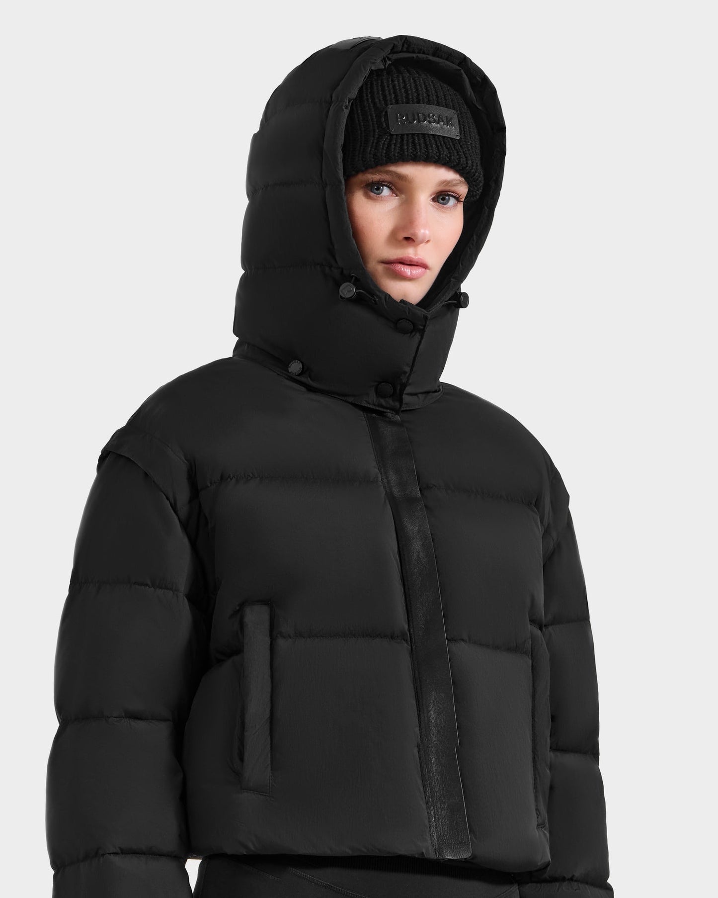 OPRAH WOMEN'S CONVERTIBLE DOWN PUFFER WITH REMOVABLE SLEEVES