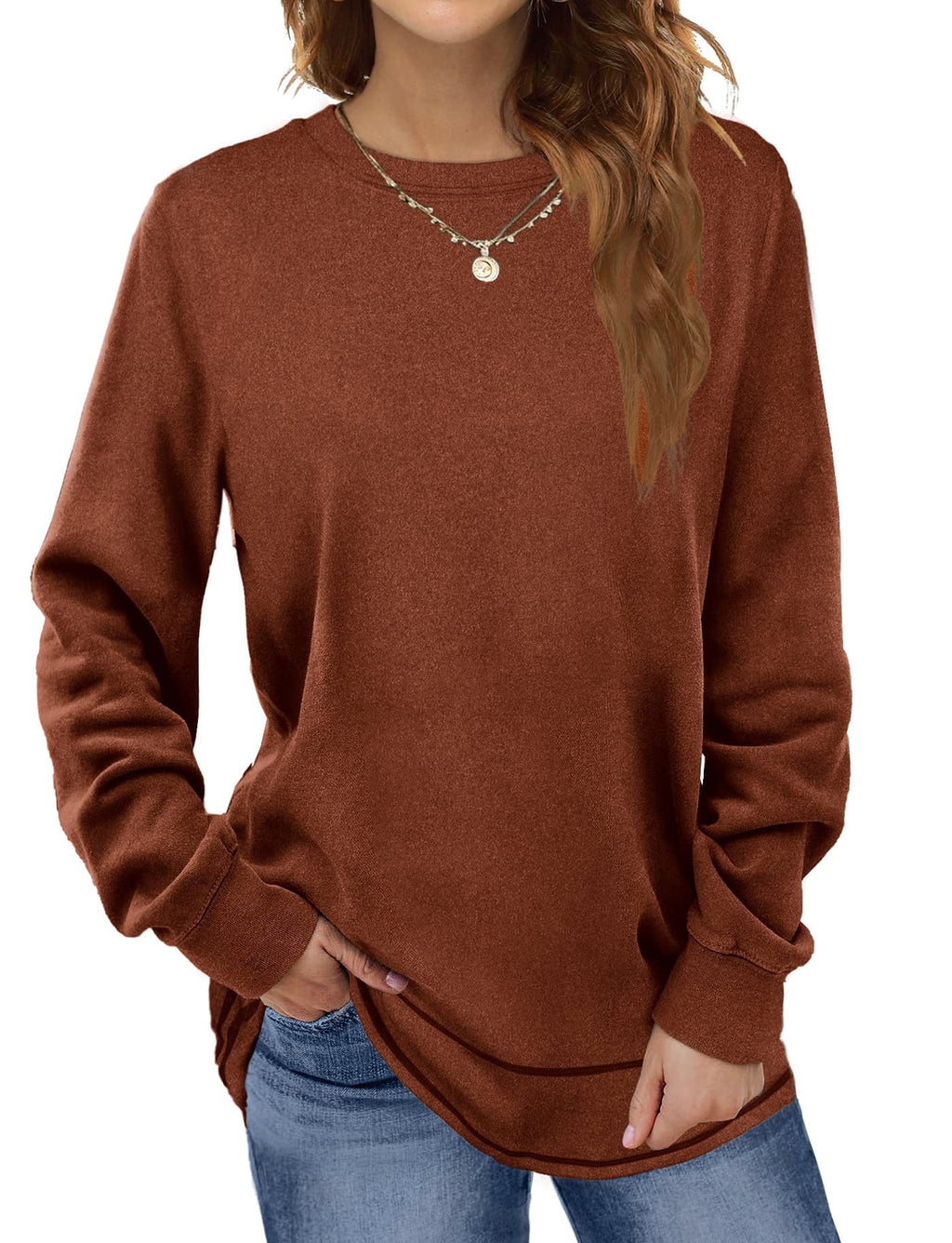 thumbnail image 1 of Fantaslook Sweatshirts for Women Crewneck Casual Long Sleeve Shirts Tunic Tops, 1 of 9