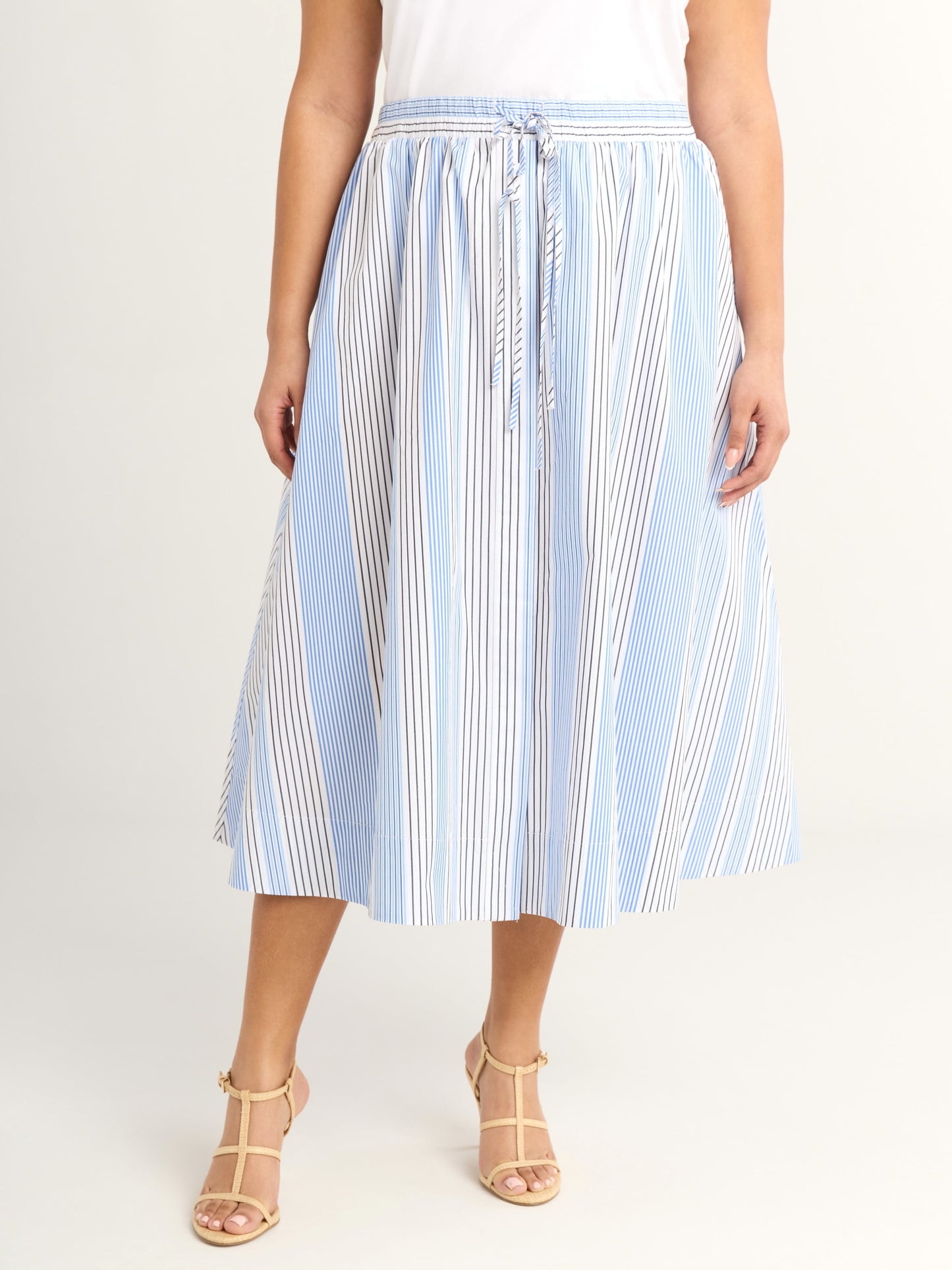 Walmart Free Assembly Women's and Women's Plus  Tie Front Cotton Maxi Skirt, XS-4X