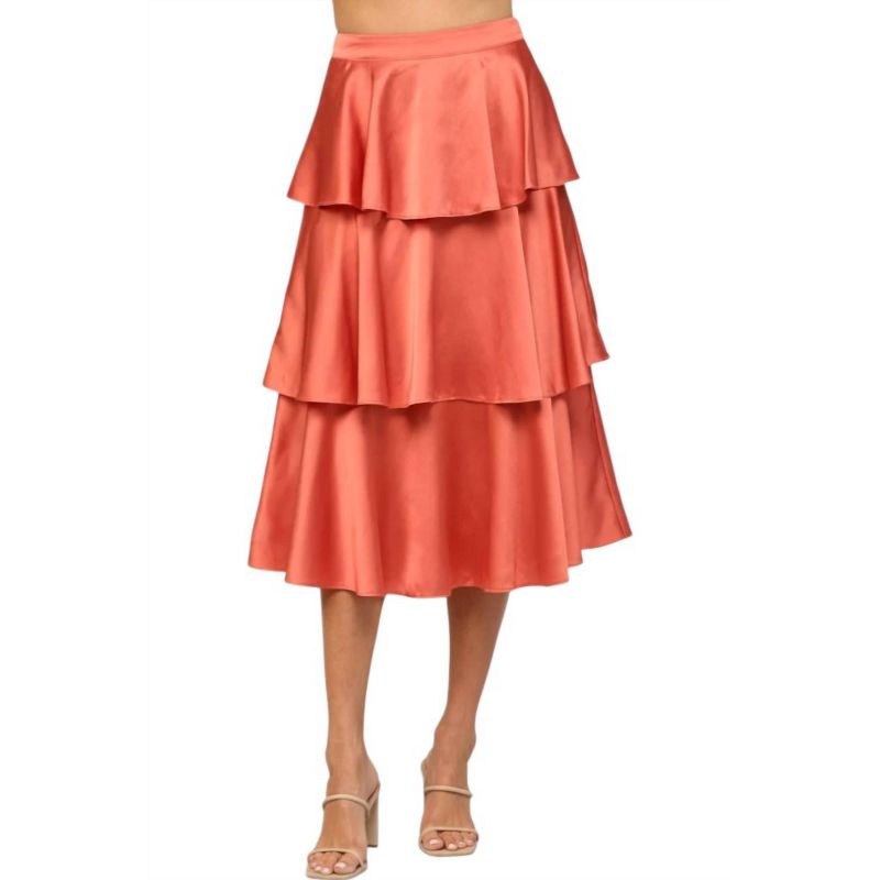 Women's Tiered Satin Skirt - Fate, 1 of 4