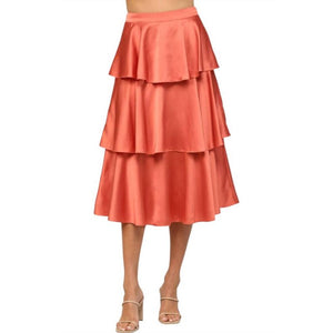 Women's Tiered Satin Skirt - Fate, 1 of 4