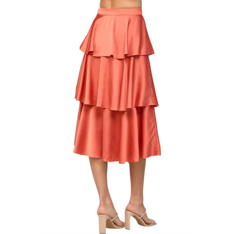 Women's Tiered Satin Skirt - Fate, 2 of 4