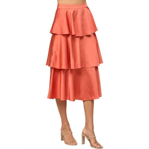 Women's Tiered Satin Skirt - Fate, 3 of 4