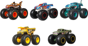 thumbnail video image 2 of Hot Wheels Monster Trucks Crash Crew, 5-Pack of 1:64 Scale Toy Trucks, 1.82 lb, 2 of 7