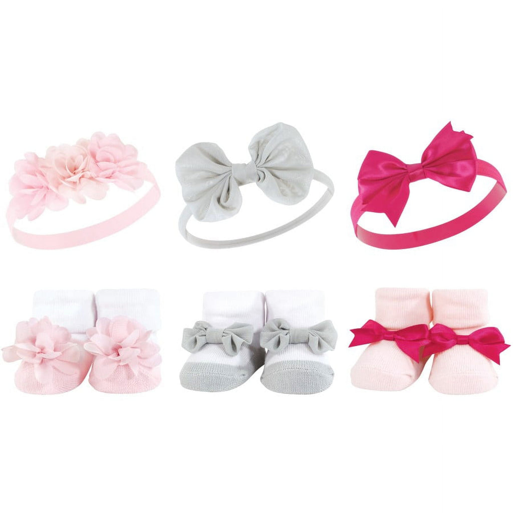 thumbnail image 1 of Hudson Baby Headband and Socks Giftset, 6-Piece, 0-9 Months, 1 of 5