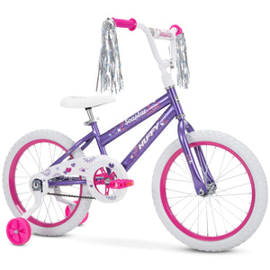 thumbnail video image 2 of Huffy 18in Sea Star Kids Bicycle, for Kids Ages 4+, Training Wheels, Child, Purple, 2 of 13