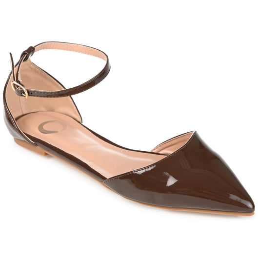 Walmart Journee Women's Reba Ankle Strap Pointed Toe Ballet Flats, Wide Width Available