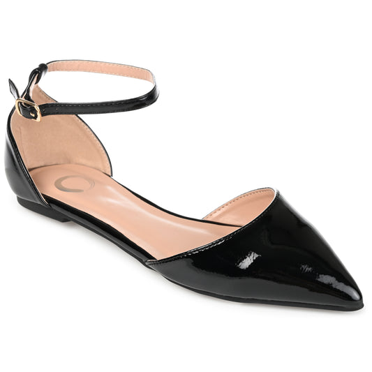 Walmart Journee Women's Reba Ankle Strap Pointed Toe Ballet Flats, Wide Width Available