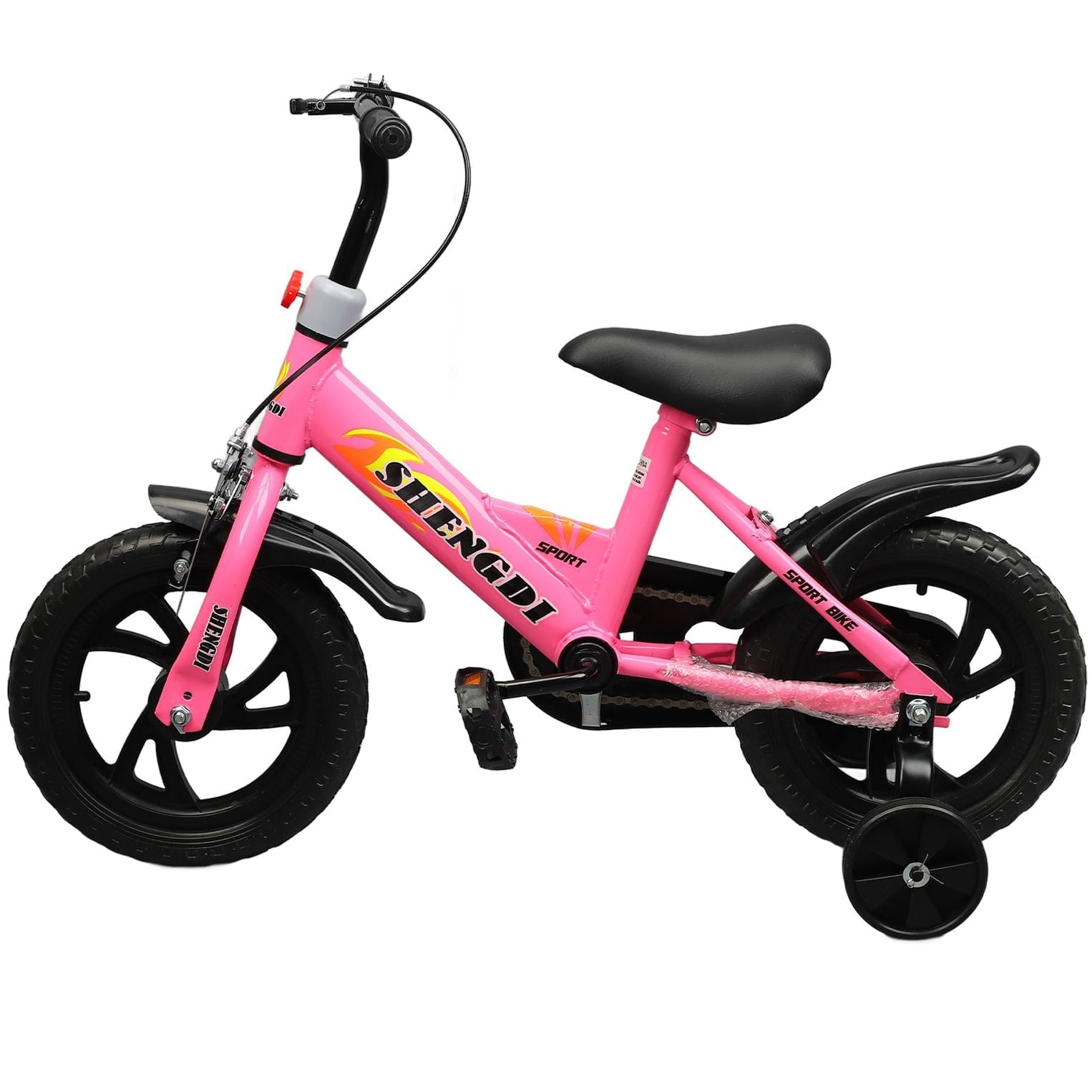 thumbnail video image 2 of Eotvia 12 inch Kids Bike with Training Wheels, Children Bike with Adjustable Handlebar, Kids  for Boys Girls Toddlers Age 1 to 5, 2-in-1 Toddler Bike with Handbrake/Bell/Pedals, up to 110lbs, 2 of 11