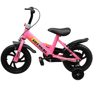 thumbnail video image 2 of Eotvia 12 inch Kids Bike with Training Wheels, Children Bike with Adjustable Handlebar, Kids  for Boys Girls Toddlers Age 1 to 5, 2-in-1 Toddler Bike with Handbrake/Bell/Pedals, up to 110lbs, 2 of 11