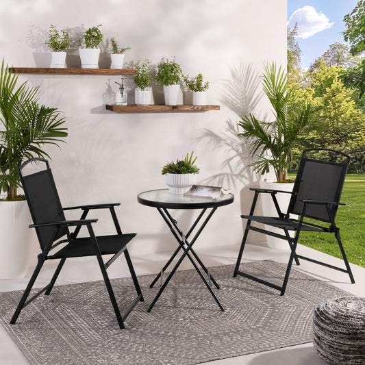 Walmart Mainstays Albany Lane 3 Piece Outdoor Bistro Set, Black